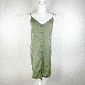 NWT Vince Camuto Summer Oasis Canopy Green Snap Closure Spaghetti Strap Dress Lg